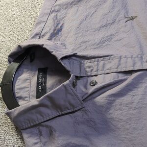 All Saints Rivera Long Sleeve Button Down Shirt Size Medium in Stone Gray